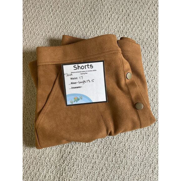 Faux‎ Suede Button-Front Skirt Brown Size L – EST 1946 - Picture 4 of 4